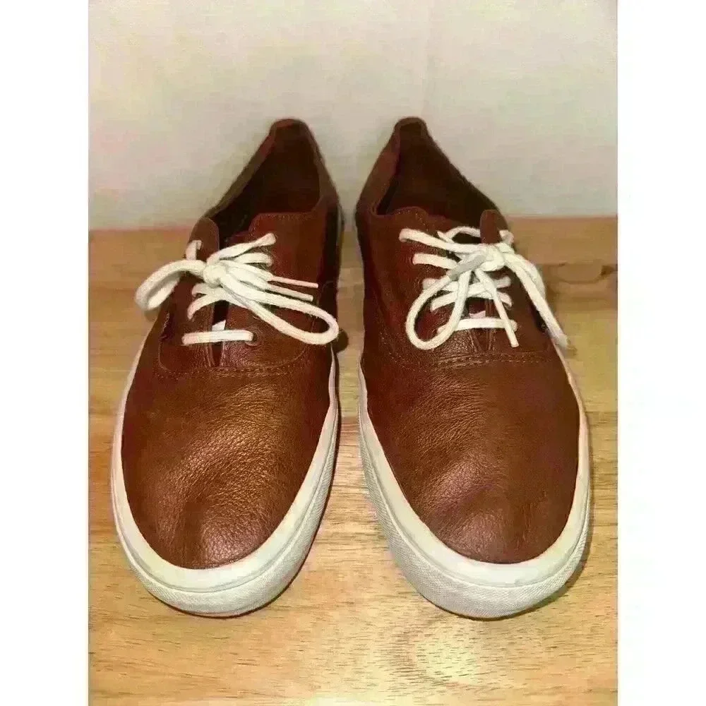 Van's Off the Wall Authentic Decon Premium Leather Brown Men's Size 10‎